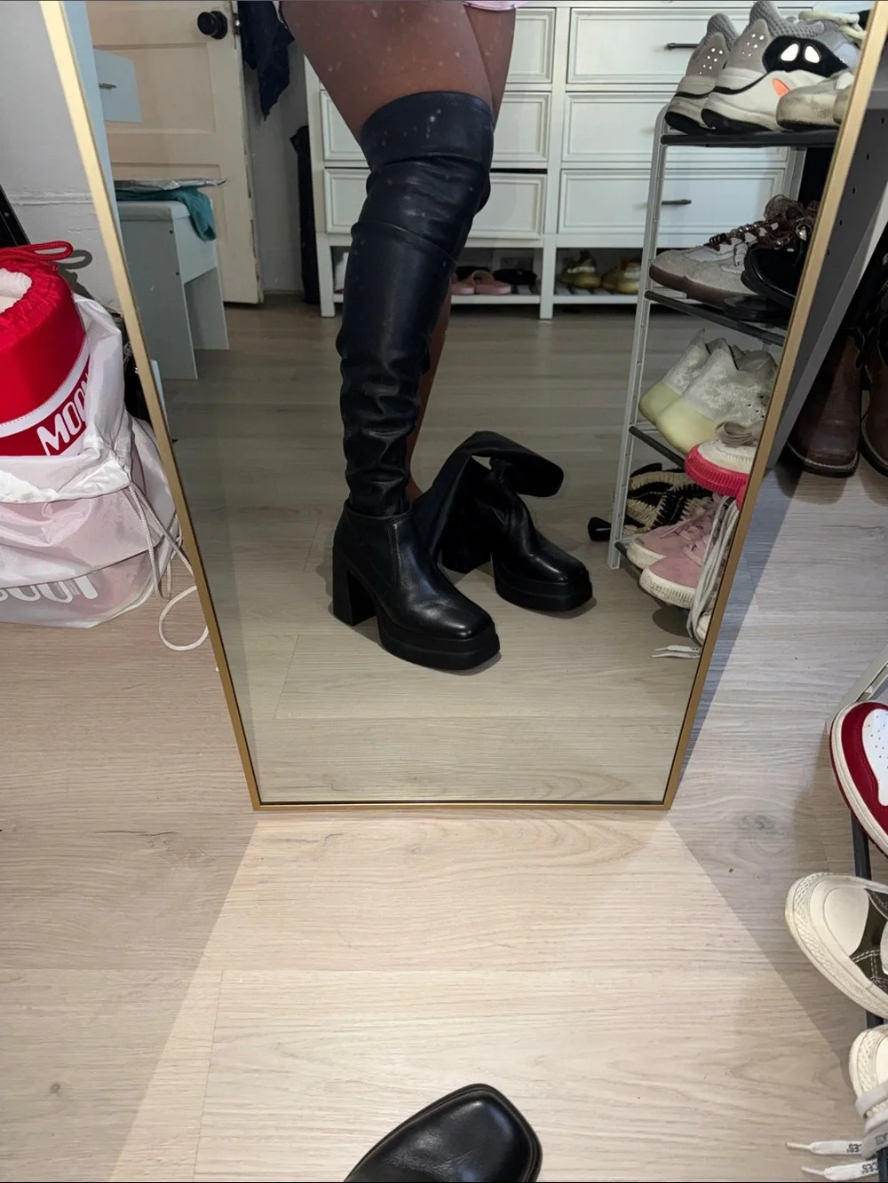 Free People Black Over-The-Knee Platform Boots